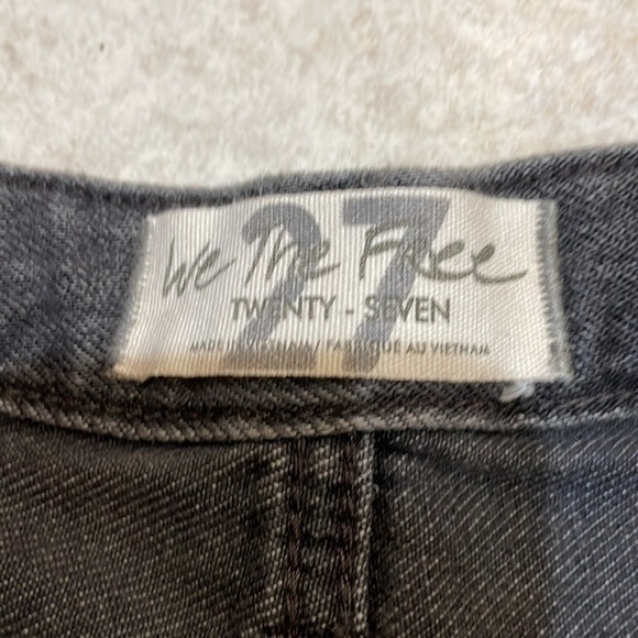 Free People Romeo Button Fly Destroyed Roll Hem Denim Shorts 27 black - Picture 3 of 8